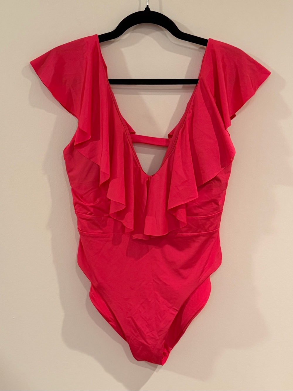 Trina Turk Hot Pink Ruffle One-Piece Swimsuit 10